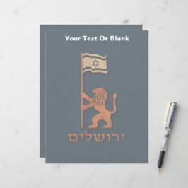 Jerusalem-dag-leeuw met vlag briefhoofd