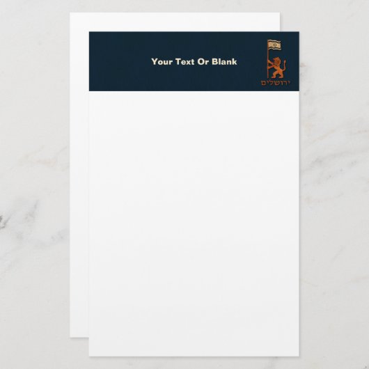 Jerusalem-dag-leeuw met vlag briefpapier (Voorkant / Achterkant)