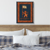 Jerusalem-dag-leeuw met vlag canvas afdruk (Insitu (Slaapkamer))