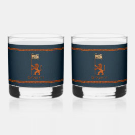 Jerusalem-dag-leeuw met vlag whisky glas
