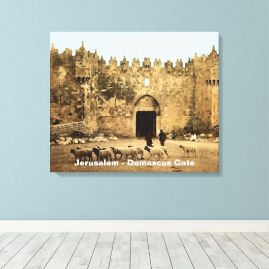 Jerusalem - Damascus Gate Canvas Afdruk (Insitu (Houten vloer))