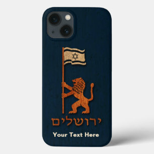 Jerusalem Day Lion met vlag Hoesje-Mate iPhone Cas 13 Hoesje