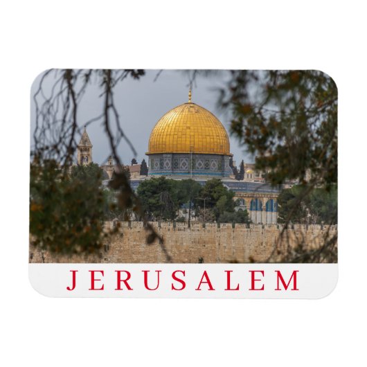 Jerusalem Dome of the Rock uitzicht magnet Magneet (Horizontaal)