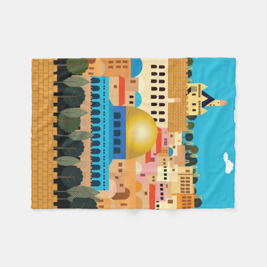 Jerusalem Fleece Deken (Voorkant (Horizontaal))