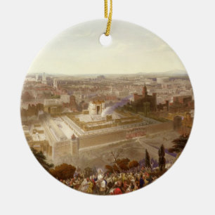 Jerusalem in haar grootheid, gegraveerd door Charl Keramisch Ornament