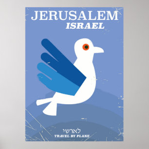 Jérusalem Israël י ש ר א ל affiche de voyage vinta