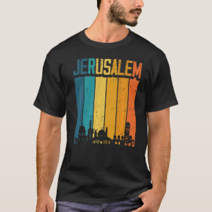 Jerusalem Israel Retro  Sunset Skyline Jeru T-shirt