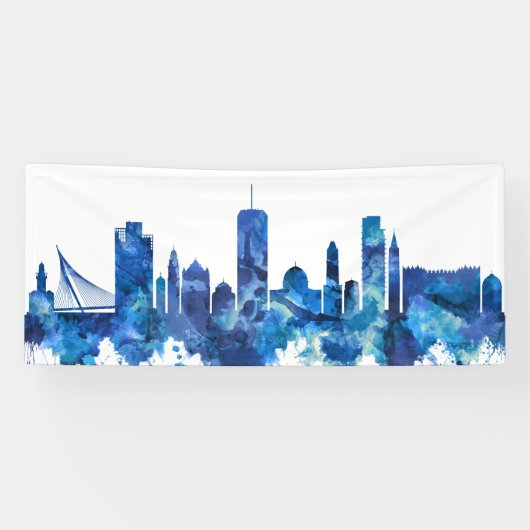 Jerusalem Israel Skyline Blue Spandoek (Horizontaal)