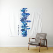 Jerusalem Israel Skyline Blue Wandkleed (In Situ (horizontaal))