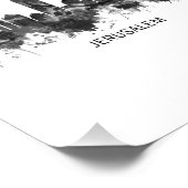 Jerusalem Israel Skyline BW Foto Afdruk (Hoek)