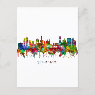 Jerusalem Israel Skyline Feestdagenkaart