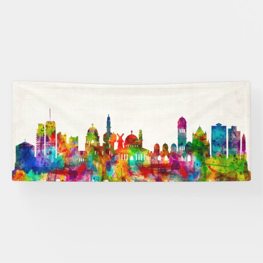 Jerusalem Israel Skyline Spandoek (Horizontaal)