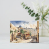 Jerusalem Israel waterverf art Briefkaart (Staand voorkant)
