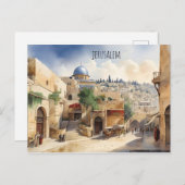 Jerusalem Israel waterverf art Briefkaart (Voorkant / Achterkant)