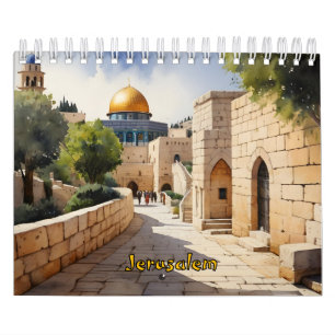 Jerusalem Israel waterverf art Kalender