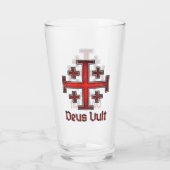 Jerusalem Knight Templar Crusader Cross Deus Vult Glas (Achterkant)