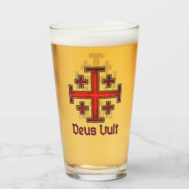 Jerusalem Knight Templar Crusader Cross Deus Vult Glas