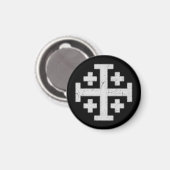 Jerusalem Knight Templar Crusader Cross Deus Vult Magneet (Voorkant / Achterkant)