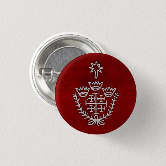 Jerusalem Knight Templar Crusader Cross Deus Vult Ronde Button 3,2 Cm (Voorkant /achterkant)