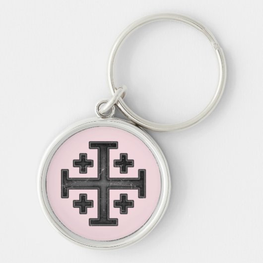 Jerusalem Knight Templar Crusader Cross Deus Vult Sleutelhanger (Voorkant)