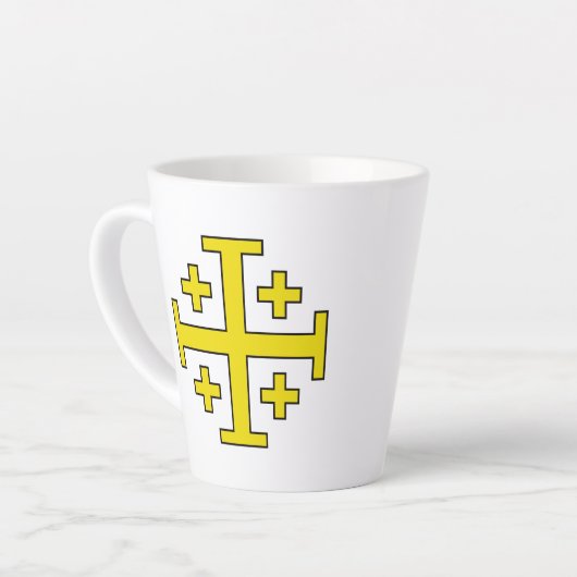 Jerusalem kruis latte mok (Linkerhoek)