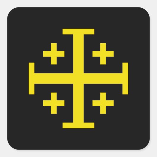 Jerusalem kruis vierkante sticker (Voorkant)