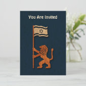 Jerusalem Leeuw Met Vlag Kaart (Staand voorkant)