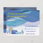 Jerusalem Musical Sky Bar Bat Mitzvah Uitnodiging (Voorkant / Achterkant)