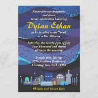 Jerusalem Musical Sky Bar Bat Mitzvah Uitnodiging