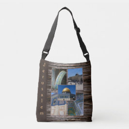 Jerusalem Palestine Architecture Collage Mosques Crossbody Tas