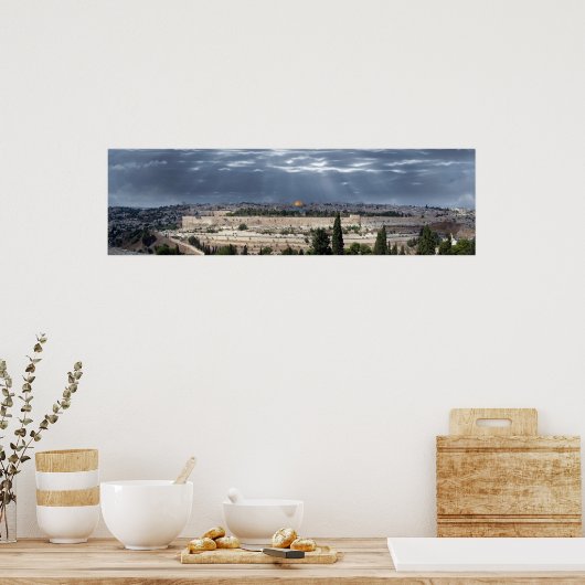Jerusalem Panorama Tempestade Poster (Keuken)