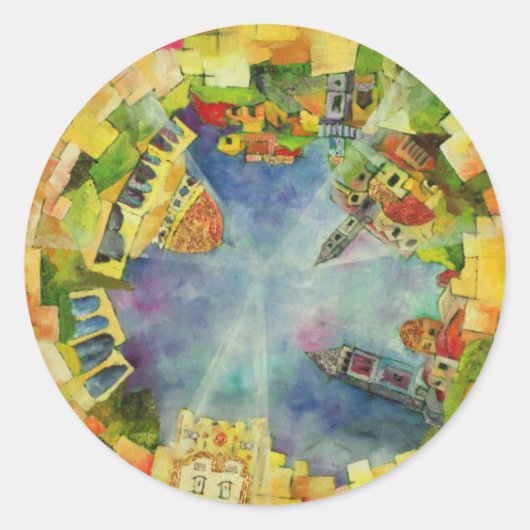 Jerusalem Ronde Sticker (Voorkant)