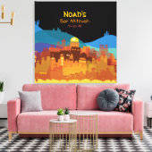 JERUSALEM STAD GOLD Bat Mitzvah Sign-In Board Canvas Afdruk (Insitu (Woonkamer))