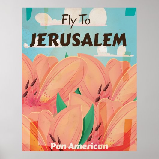Jerusalem Vintage Reisposter Poster (Voorkant)