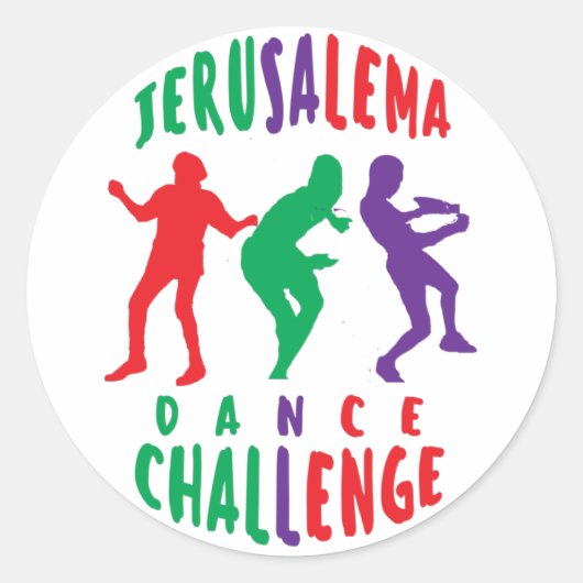 JERUSALEMA DANCE CHALLENGE RONDE STICKER (Voorkant)