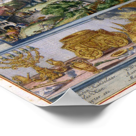 Jeruselem en de Temple 1687 Antiek Panorama Poster (Hoek)