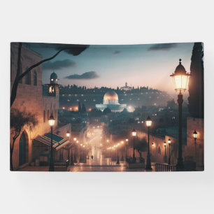 Jeruzalem Al Aqsa Koepel van Rock Palestina Kunstw Spandoek