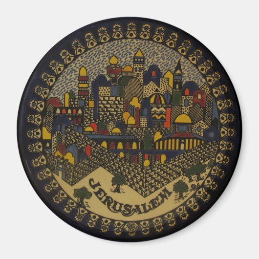 Jeruzalem Cityscape Magnet Magneet (Voorkant)