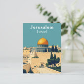 Jeruzalem, Israël Retro Art Briefkaart (Staand voorkant)
