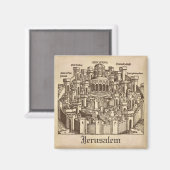 Jeruzalem, middeleeuws houtsnede magneet (Voorkant / Achterkant)