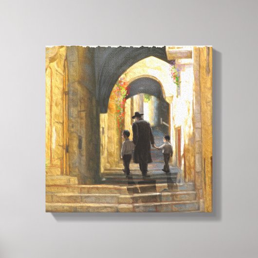 Jeruzalem Oude Stad Israël Schilderijlandschap Canvas Afdruk (Voorkant)