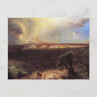 Jeruzalem van de berg Olijven door de kerk Briefkaart