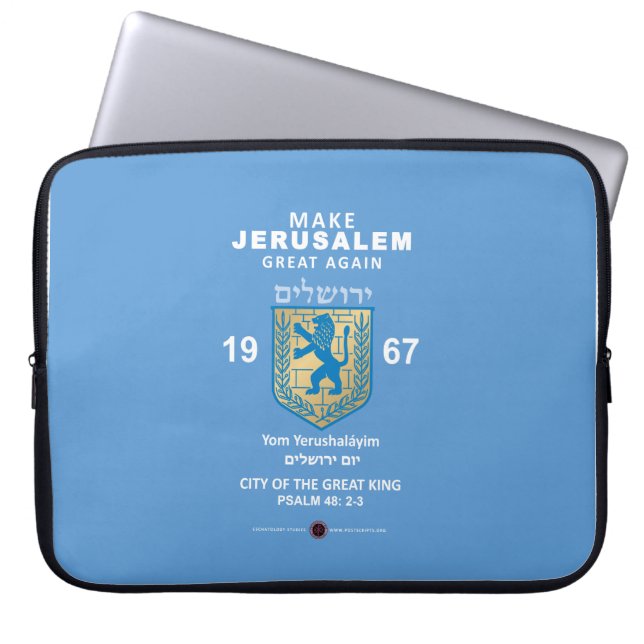 Jeruzalem weer groot maken laptop sleeve (Voorkant)