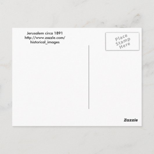 Jeruzalem zoals het er uitzag ongeveer 1891. briefkaart (Achterkant)