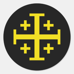 Jeruzalemkruis Ronde Sticker