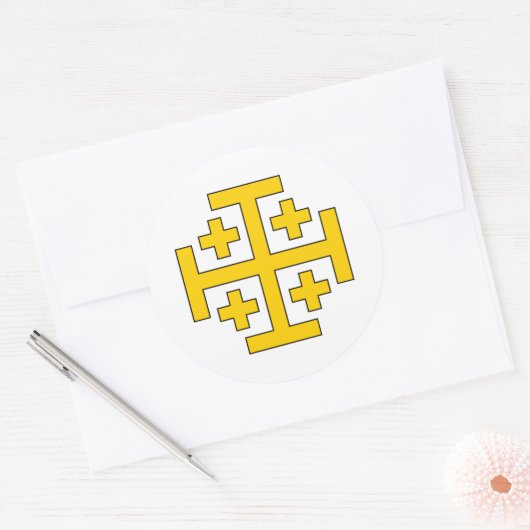 Jeruzalemkruis sticker (Envelop)
