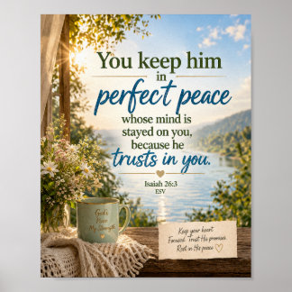 Jesaja 26:3 ESV Inspirerende Bijbeltekst Poster