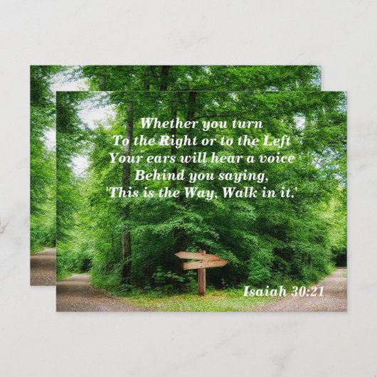 Jesaja 30:21 Deze weg Bbijbeltekst Briefkaart (Voorkant / Achterkant)
