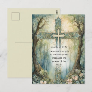 Jesaja 40:29 Bijbelvers Kruis Christelijke Aanmoed Briefkaart