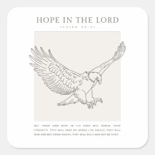 Jesaja 40:31 Hoop in de Heer Vierkante Sticker